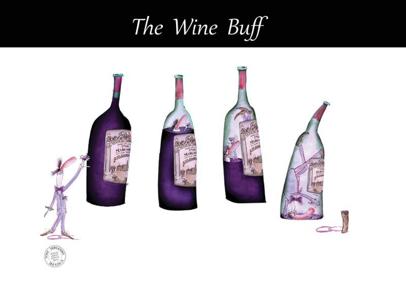 Wine Buff Connoisseur - fun wine snob print by Tony Fernandes